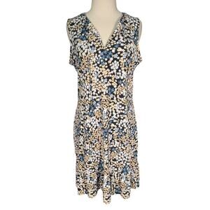 Michael Michael Kors Floral Dress Sleeveless V Neck Knee Length Women’s M Casual